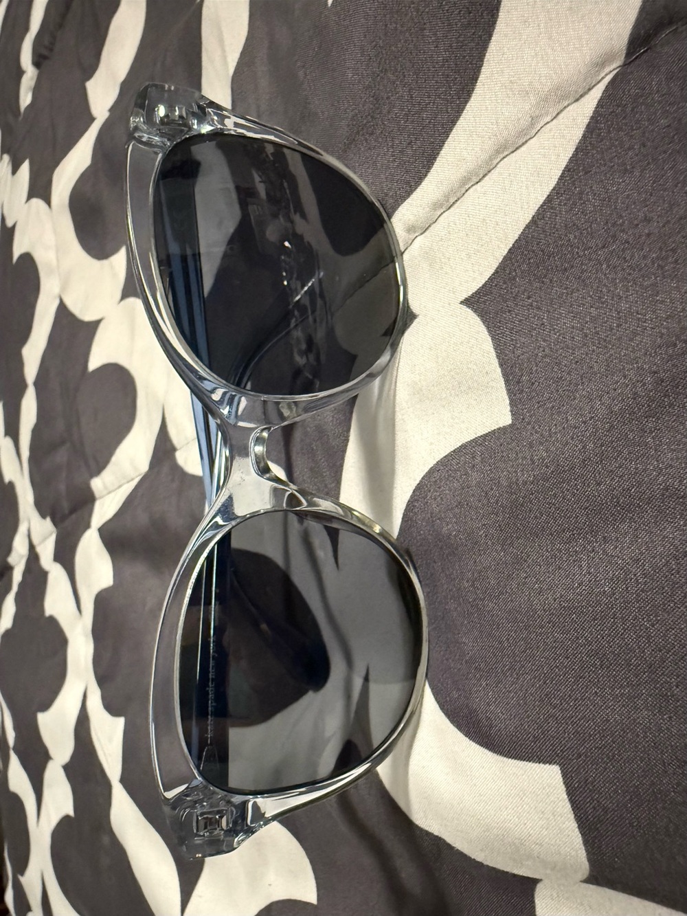 kate spade Clear Blue Frame Black Lens Round Women's Sunglasses